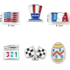 20 шт. милые слова США американский флаг шляпа Плавающие Подвески Diy Яйцо подвеска стеклянный живой медальон