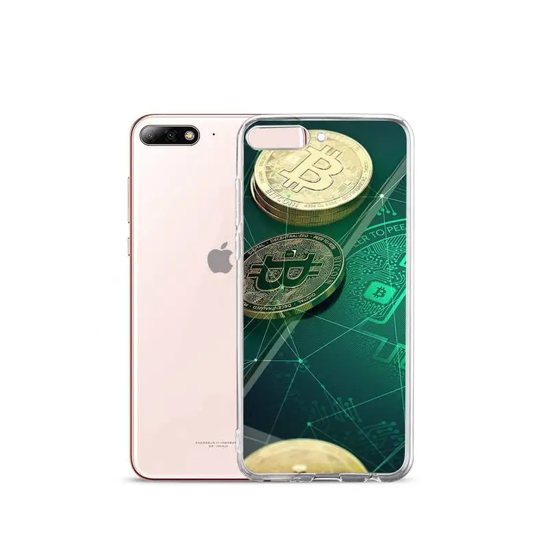 

BITCOIN coins Phone Case Transparent for iPhone Samsung A S 11 12 6 7 8 9 10 20 Pro X XS Max XR Plus lite