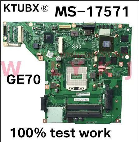 KTUXB подходит для MSI MS-1757 GE70 ноутбук материнская плата MS-17571 PGA947 HM87 GTX750M GTX760M 2G DDR3 100%