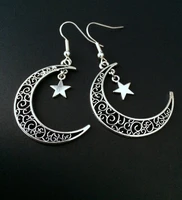 2020 new vintage crescent moon earrings moon dangle earrings handmade statement earrings women earrings aretes de mujer