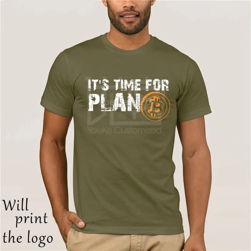 Time to plan bitcoin BTC crypto футболка с коротким рукавом на заказ ПП хлопок crewneck Мужская