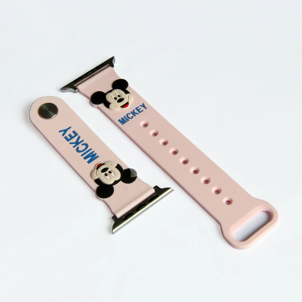 UEBN силиконовый ремешок для Apple Watch 4 44 мм 40 мм ремешок для Apple watch series 4 3 2 кролик мультфильм Микки Ремешок Браслет