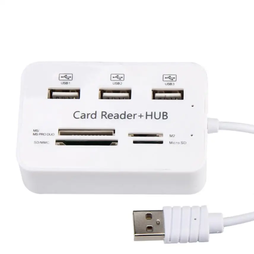 Micro sim sd кард-ридер usb 3,0 кардридер Micro usb-хаб комбо 2,0 3 порта кард-ридер высокоскоростной Мульти USB разветвитель - Цвет: white