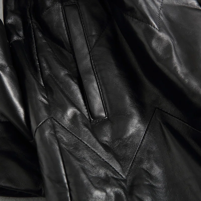 Норковый меховой воротник овчина пуховик Осень-зима натуральная кожа куртка