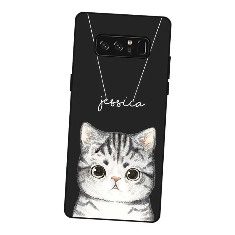 Cute animal Custom Name DIY Black Soft TPU Silicone Case Cover For Samsung Galaxy Note 3 4 5 8 9 10 Plus M10 M20 M30 Grand Prime |