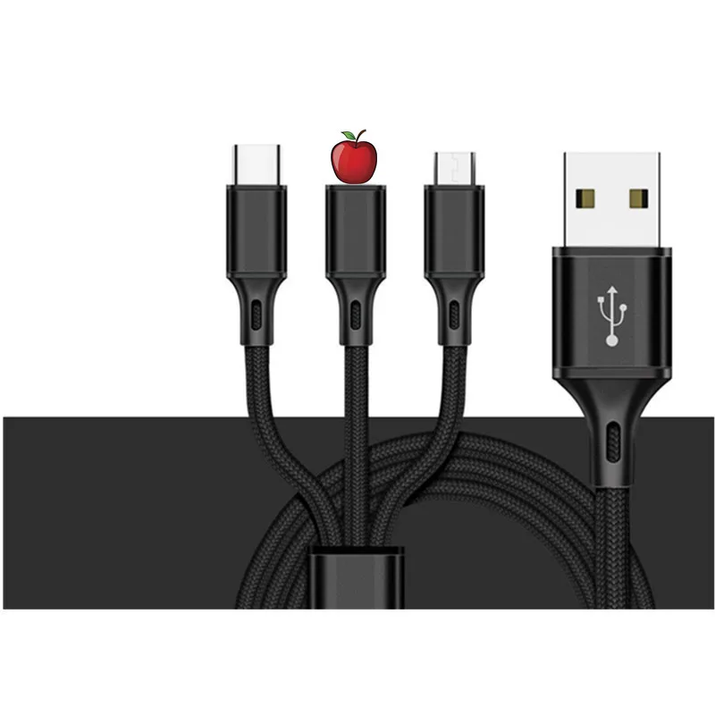 USB 3 в 1 кабель для зарядки для iPhone 6 3.0A кабель для быстрой зарядки Ssb tipo c для телефона Android кабель usbc кабель usb