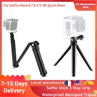 selfie stick 3 way grip waterproof monopod holder tripod stand for gopro hero 7 6 5 4 session for yi 4k sjcam eken action camera