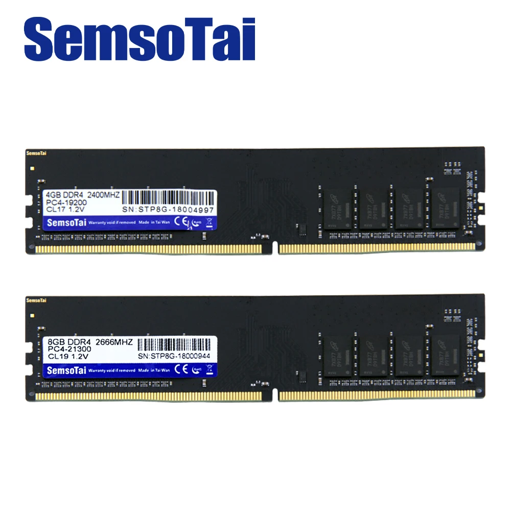 SemsoTai оперативная Память ddr4 4 ГБ 8 16 2400 МГц 2666 CL = 17/19 21300/1 2 В 288pin пожизненная гарантия