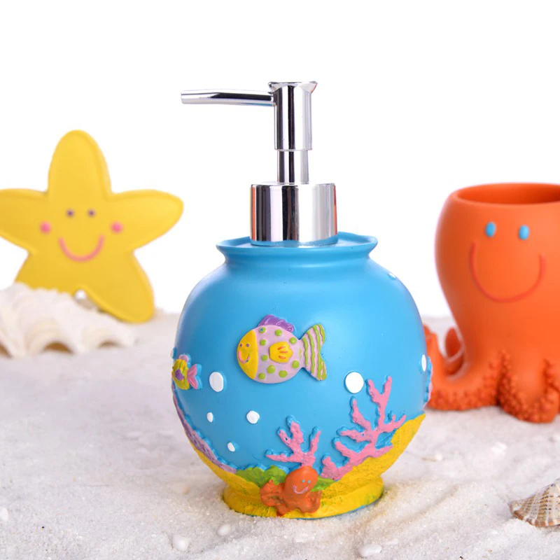 Мультяшный Морской стиль полимерный диспенсер для мыла держатель зубной щетки