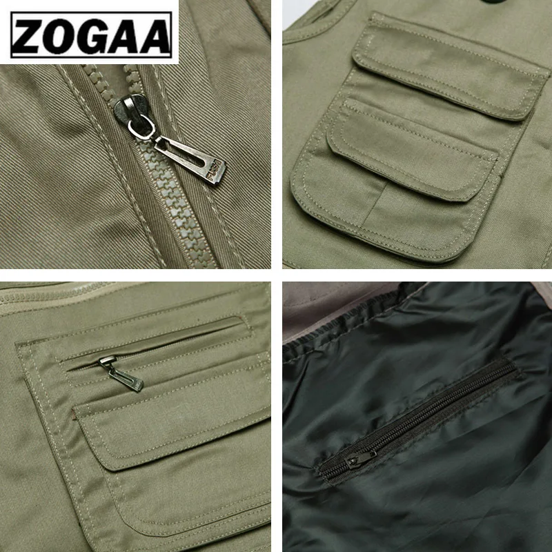Men Cotton Multi Pocket Vest Summer New Male Casual Thin Sleeveless Jacket With Many Pockets Mens Photographer Baggy Waistcoat | Мужская