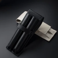 black double pen case pouch leather fountain pen case roller pen case birthday present gift business office accessories