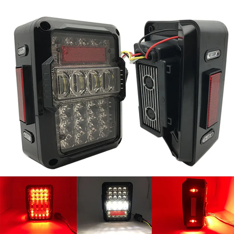 Для 07-16 Jeep Wrangler Светодиодные задние фонари Задние стоп-сигналы заднего хода 480LM JK