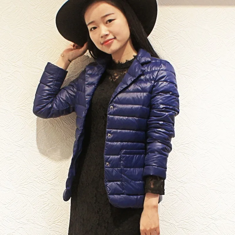 

Зимние женские легкие приталенные парки, пуховая короткая куртка с подкладкой, Классические офисные женские костюмы, однобортная верхняя о...