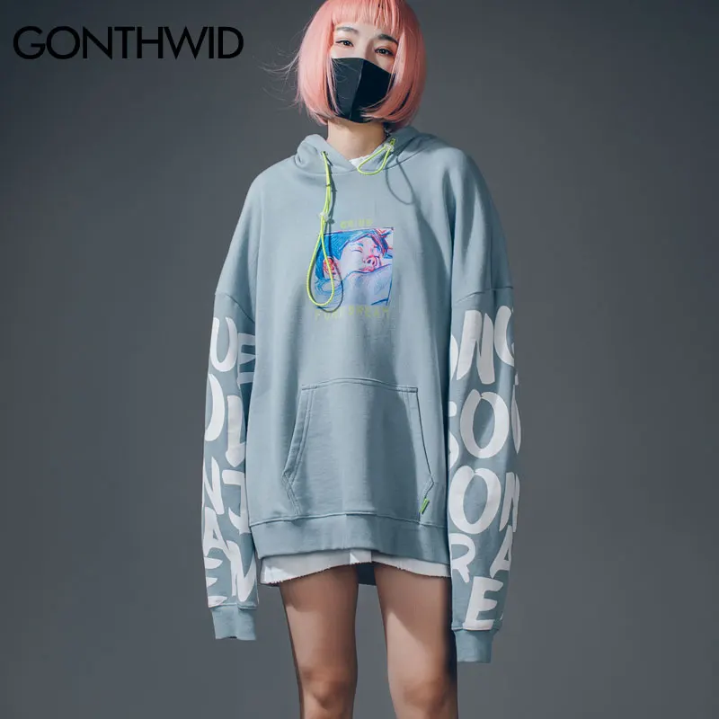 GONTHWID Fond Dream граффити графический принт мужские свитера и толстовки Harajuku Хип Хоп
