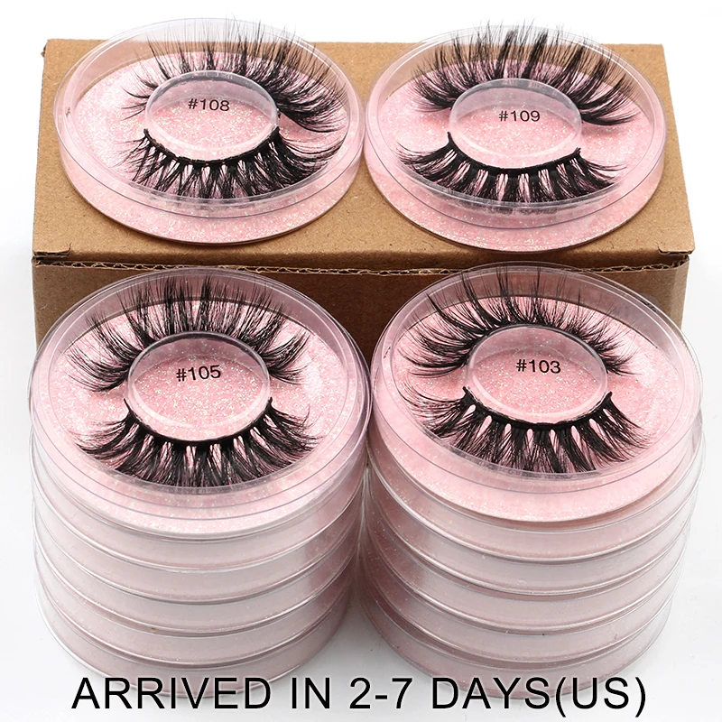 

wholesale lashes bulk 4/50/100 pairs natural long false eyelashes set fluffy wispy 3d mink lashes soft volume faux cils