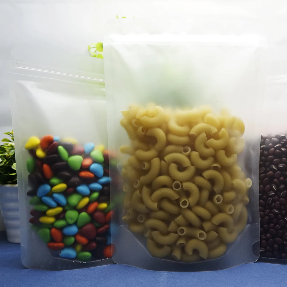 100 шт. стоьте вверх матовый прозрачный чехлы 13*20 см Пластик ZipLock мешок