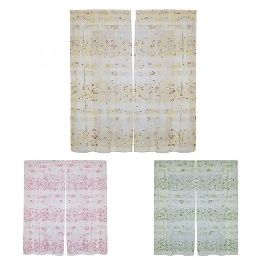 100x200 см шторы цветочный принт прозрачный винтажный вышитый муслин оконные панели