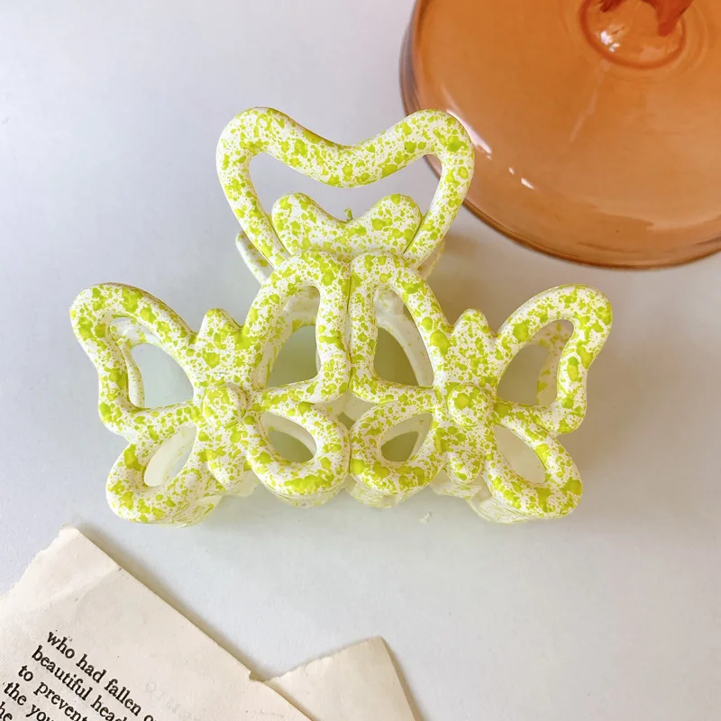 

Sweet Fairy Double Butterfly Shape Hair Claws Clamps Marble Hair Clips Women Acrylic Hairpins Barrettes Hair Accessories
