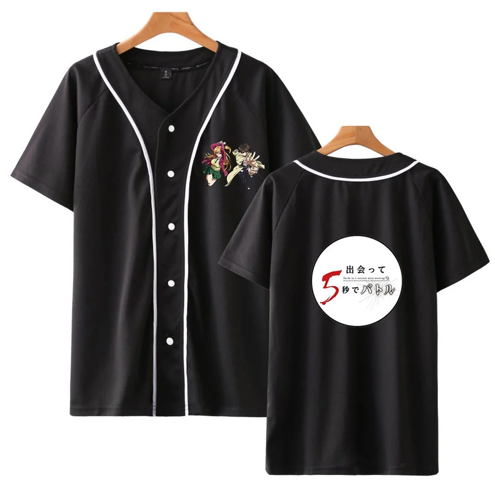 

Battle in 5 Seconds After Meeting Anime Baseball T shirts Unisex Summer Short Sleeve T-shirt Hot Sale Fashion Streetwear Clothes