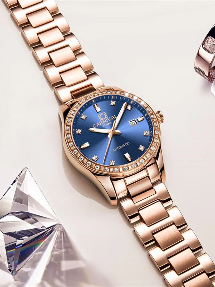 CARNIVAL Women Watch 2019 Top Brand Luxury Automatic Mechanical Wrist Watch Female Clock For Dropship relogio feminino NEW enlarge