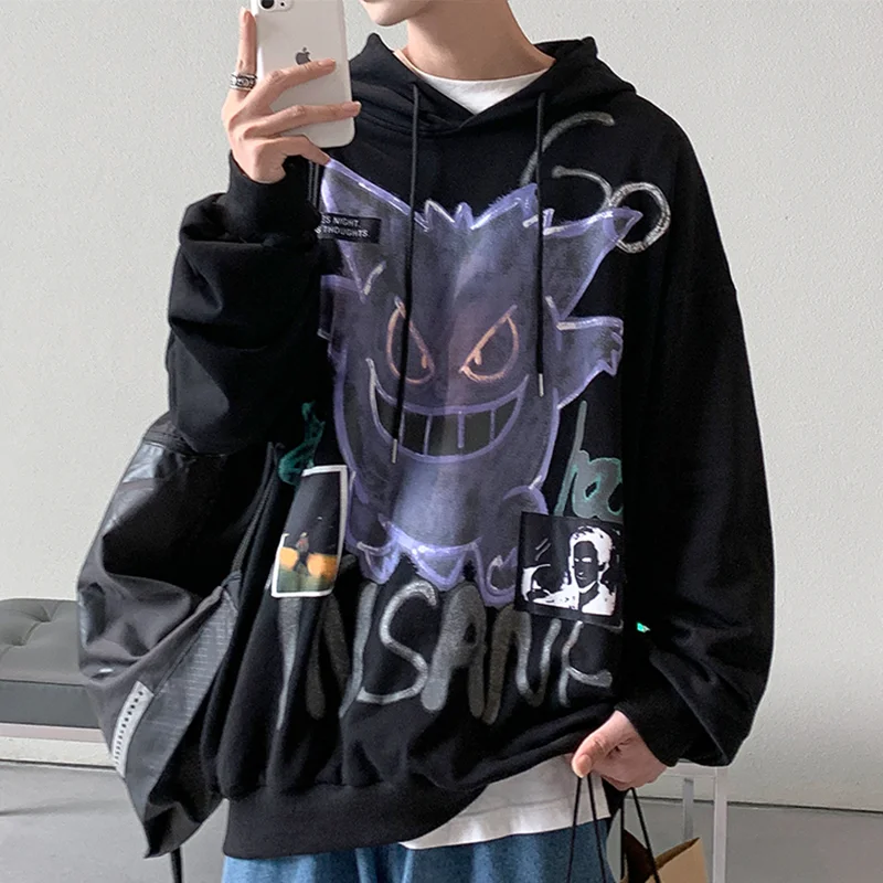 

2020 Autumn Winter New Devil Hoodie Men Fashion Casual Hoodies Loose Feece Hip Hop Streetwear Men's Sweatshirt Anime Clothes