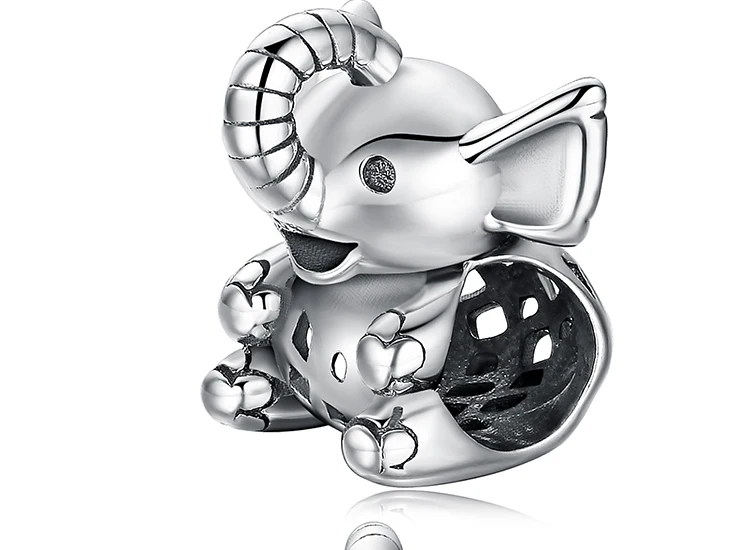 JewelryPalace 925 пробы серебро Дамбо большие ухо Слон Шарм Бусины Fit Браслеты для женщин как красивые подарки DIY ювелирные изделия