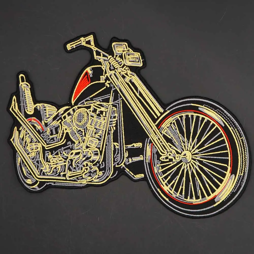 

Motorcycle Embroidery Patch for Jacket Back vest Motorcycle Club Biker Iron on Backing