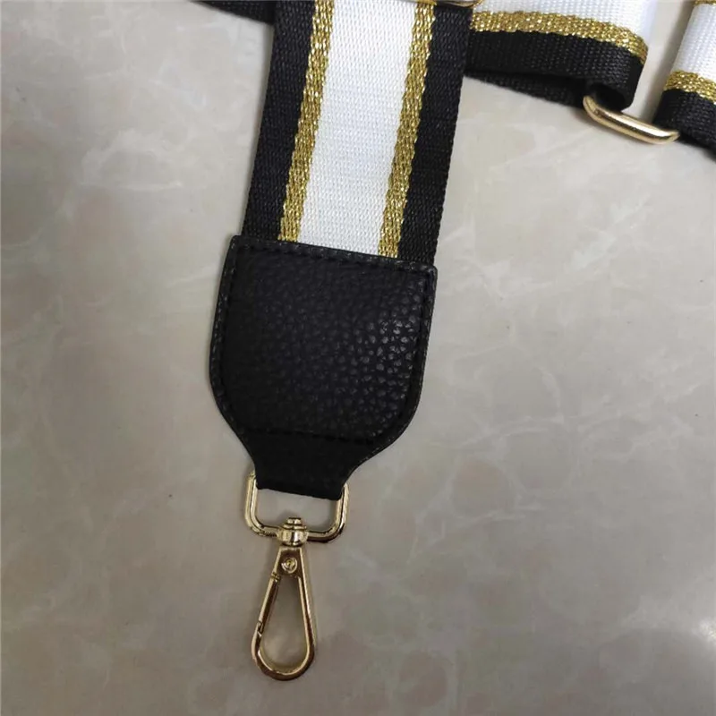 125cm Adjustable Cotton Strap Bag Belt White And Black 5cm Wide Shoulder Accessories Handles Handbag | Багаж и сумки