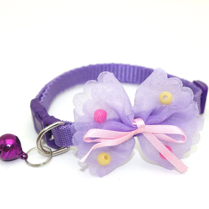 Ошейник-бант из бусина для домашних животных кошка милые элегантные аксессуары