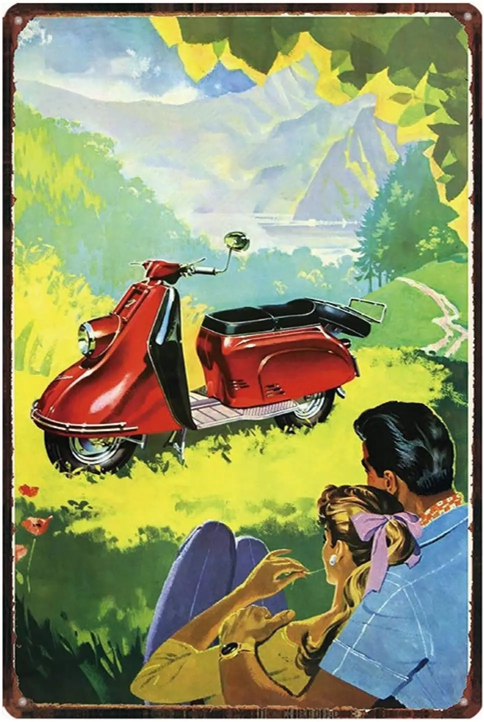 

Color Motorcycle Tin Signs Shabby Retro Art Motor Garage Shop Metal Sign Decor Poster Home Wall 20x30cm