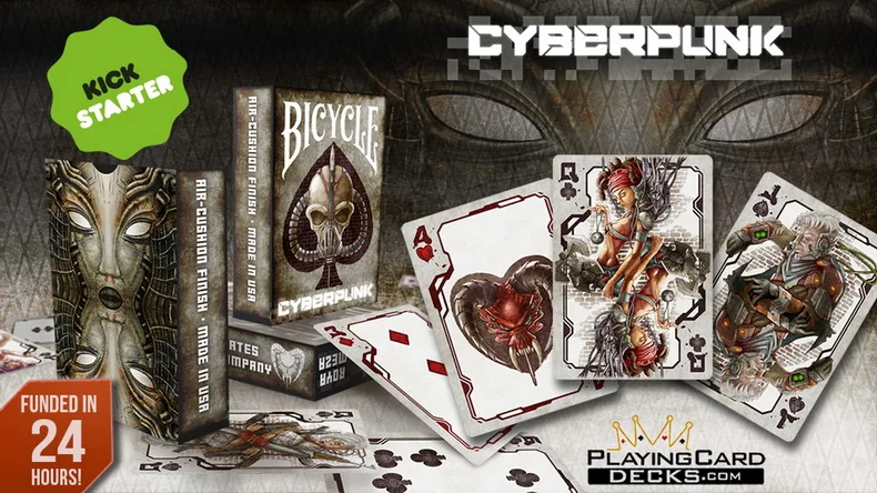Cybertech колода игральных карт для велосипеда размер покера USPCC Ограниченная серия