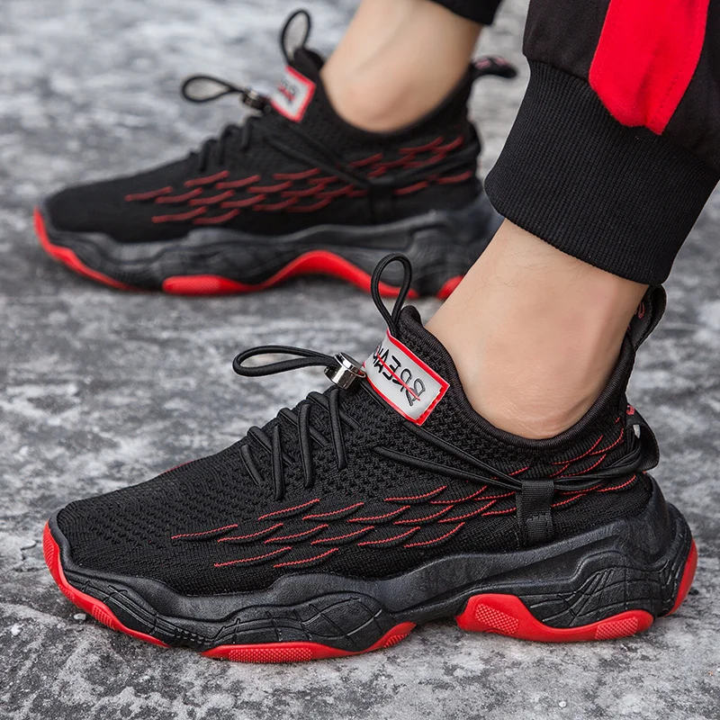 2019 New Fashion Thick-soled Increased Men Shoes Fly-woven Air-permeable Mesh Covered Coconut Men's Sports Sneakers | Обувь