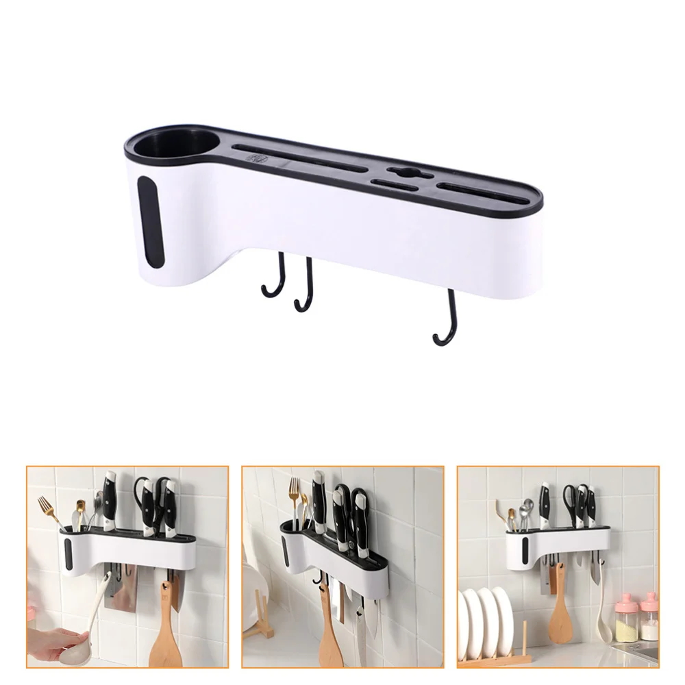 Utensil Rack Tableware Holder Wall Mounted Knives with Dish Cloth Hanger | Дом и сад