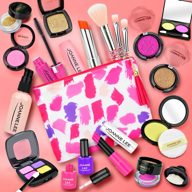 Игрушка для макияжа девочек набор розового цвета пластиковая игрушечная губная