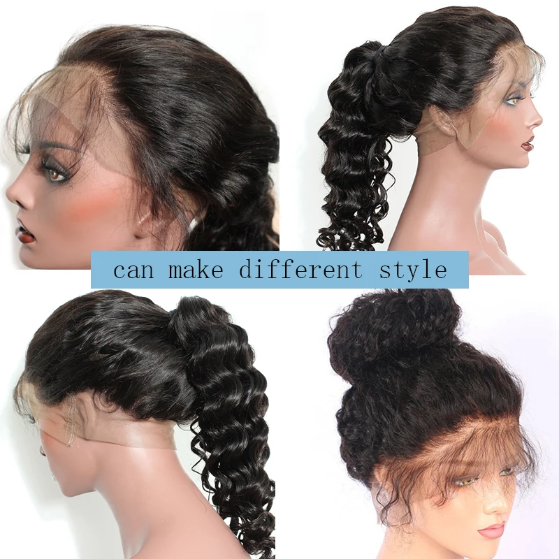 SEGO глубокая волна 360 кружевных фронтальных париков бразильский парик для черных