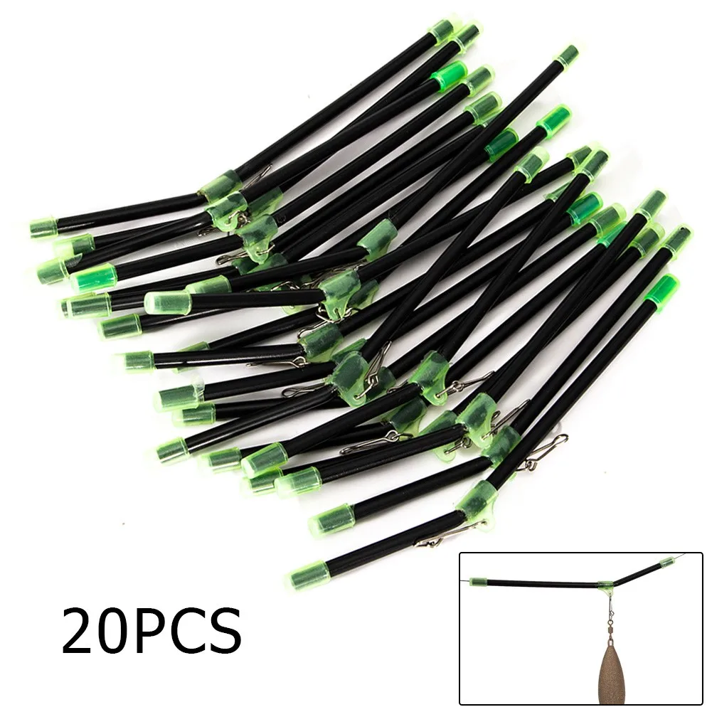 

Pack Of 20 Black Anti-Tangle Booms With Sinker Snap Luminous Fishing Accessories For Soft Bait Lures Prevents Tangles