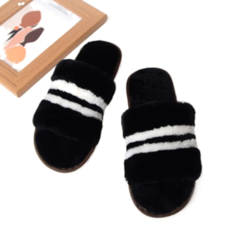 

2021 новые модные домашние теплые шерстяные тапочки пушистые шлепанцы для женщин