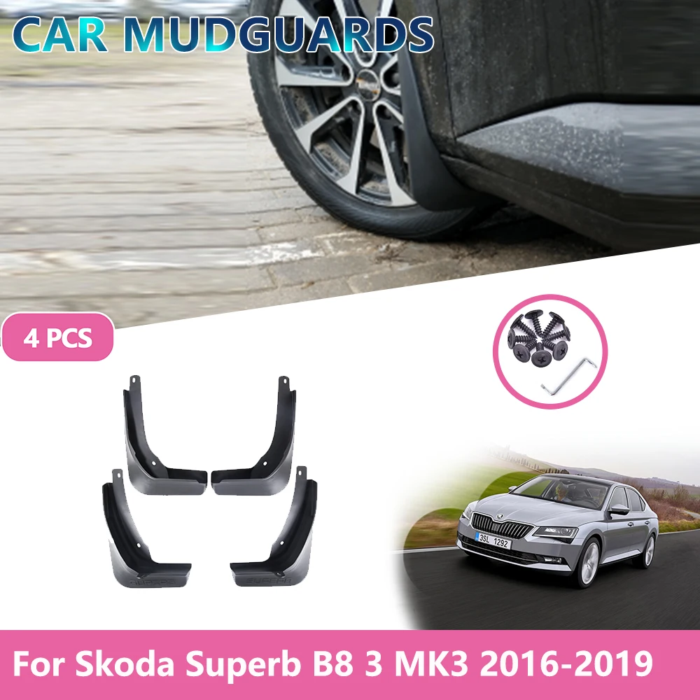 Защитные аксессуары для автомобиля переднее и заднее Брызговики Skoda Superb B8 3 MK3 3V 2016