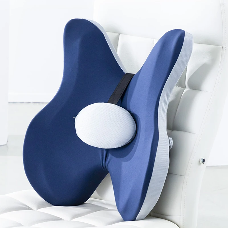 

Memory Foam Cushion Slow Rebound Waist Protect Lumbar Pillow Soft Comfort Butterfly Shape Office Chair Pillows Car Seat Cushions