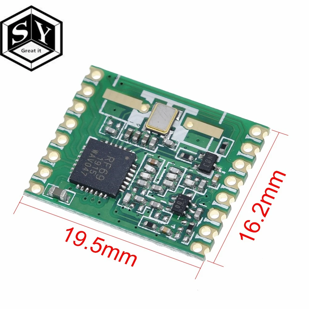 Беспроводной приемопередатчик Great IT RFM69HW модуль 868 МГц/433 МГц/915 МГц + 20dBm HopeRF 868S2 для