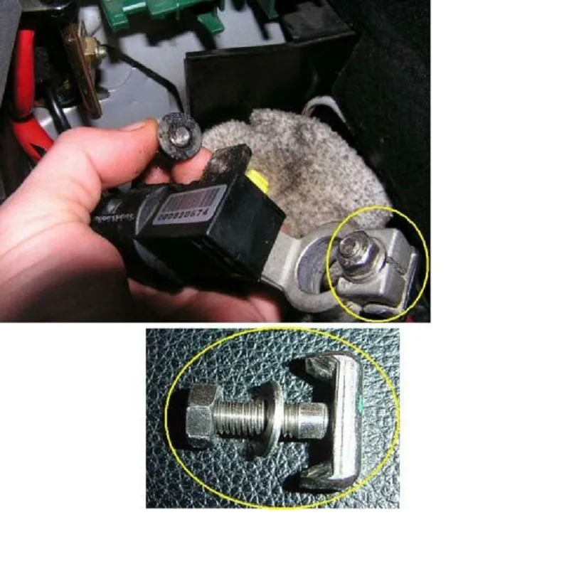 New 19116852 Battery Terminal T-Bolt Tensioning Clamp Securing For BMW MINI AUDI VW FORD Auto Car Accessories | Автомобили и