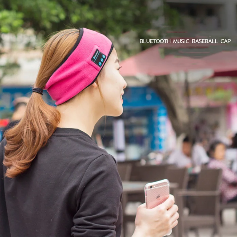 HUAIOU вязаная музыкальная повязка гарнитура с микрофоном беспроводные Bluetooth