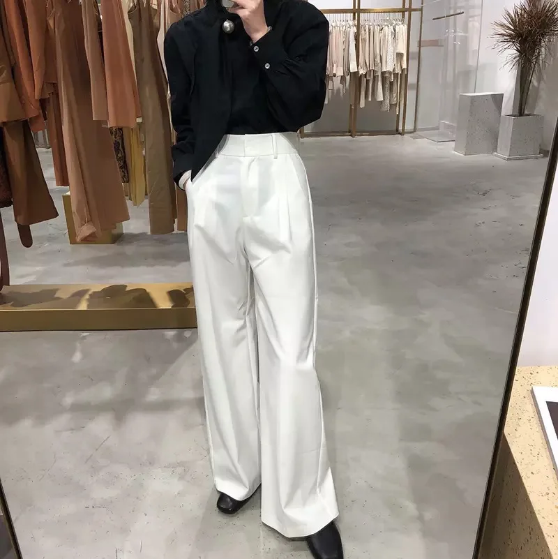 

New Joker mop wide leg long pants fashion high waist loose Joker casual pants women