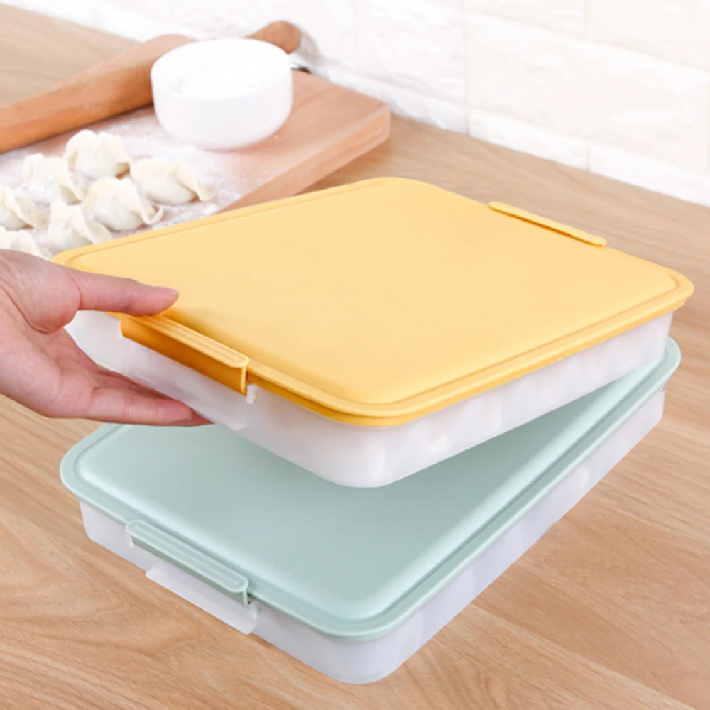 

（3-layer）Plastic Dumplings Storage Boxes Container Refrigerator Dumpling Box Holder Food Storage Box Kitchen Organizer Frozen