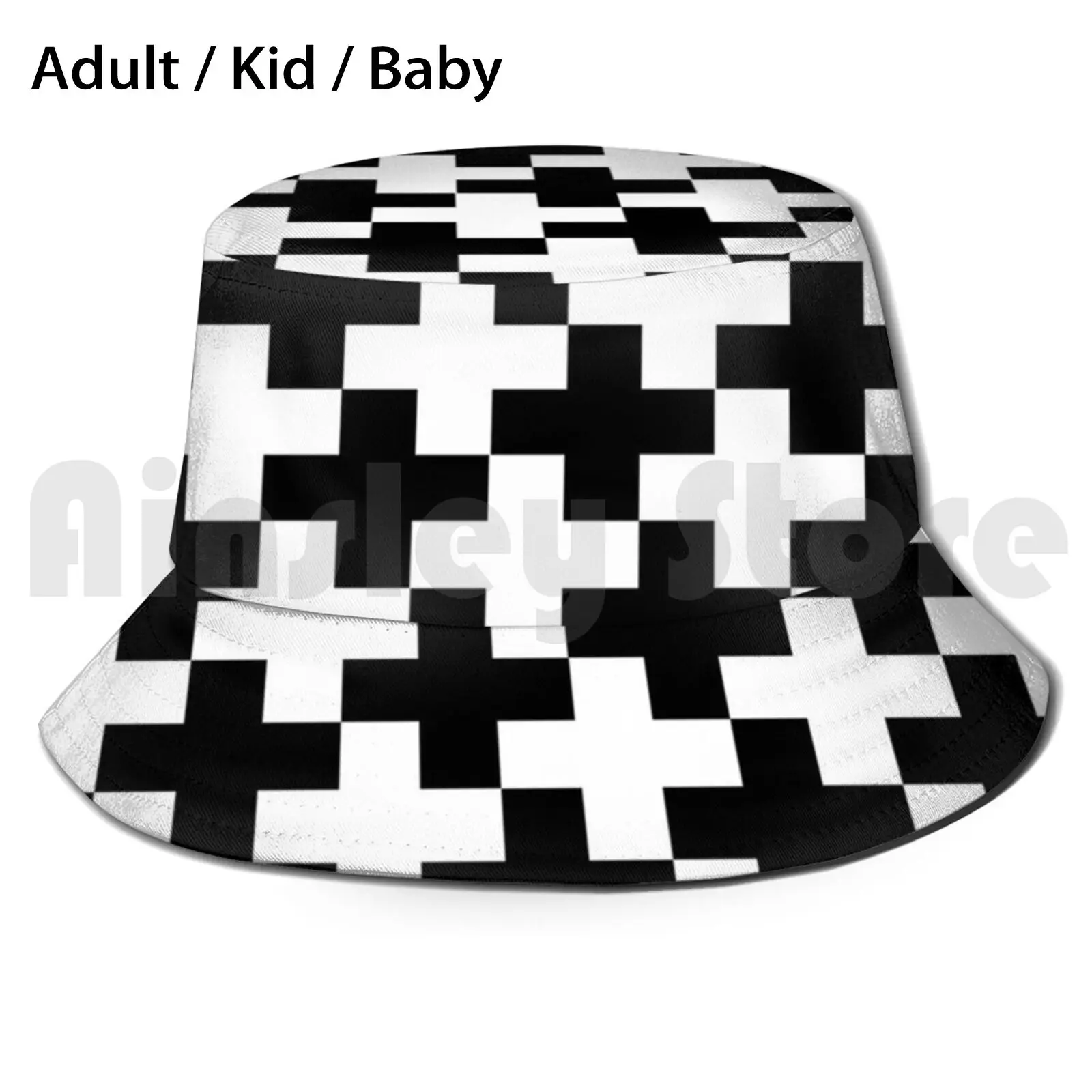 

Шляпа от солнца в стиле тренппи с черно-белым узором в виде креста, складная, с УФ-защитой, Zentangle, Zen, Zen, Zendoodle, Zenart Cross