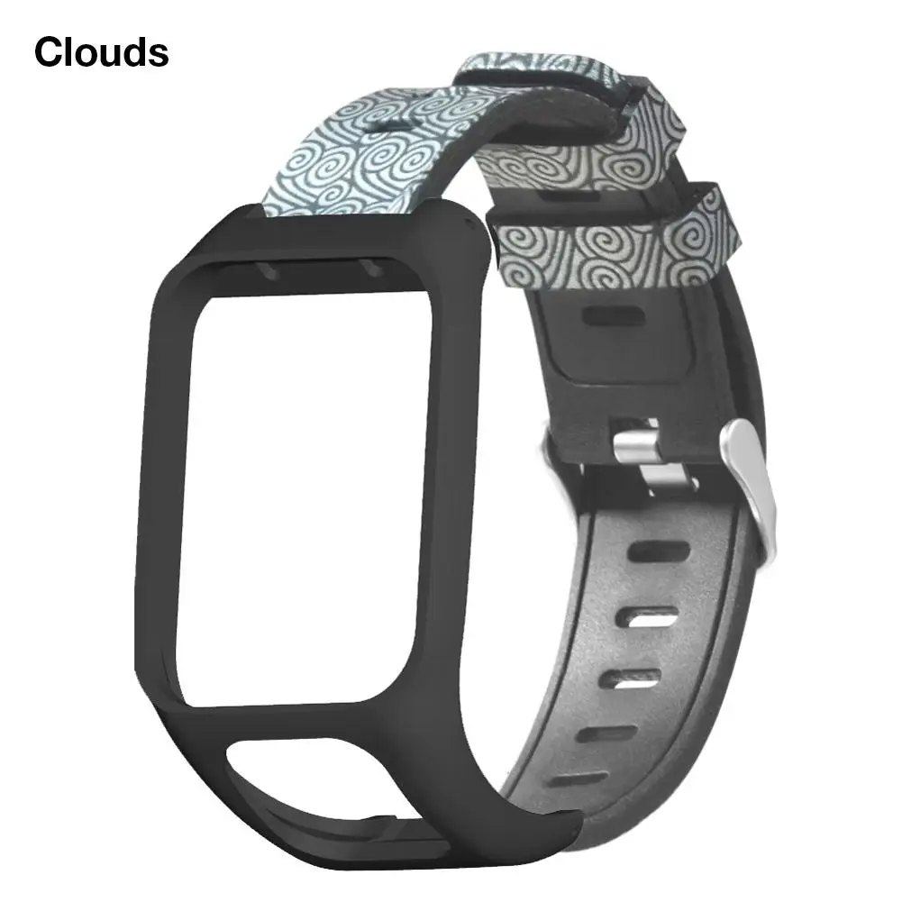 Clouds Многоцветный силиконовый сменный Браслет для часов Ремешок для TomTom Runner 3 TOMTOM Adventurer Smart Watch Band - Цвет ремешка: Clouds