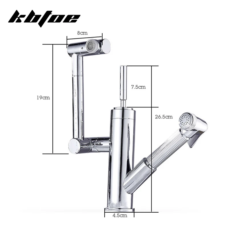 Черный выдвижной смеситель для раковины настенный кран ванной комнаты с