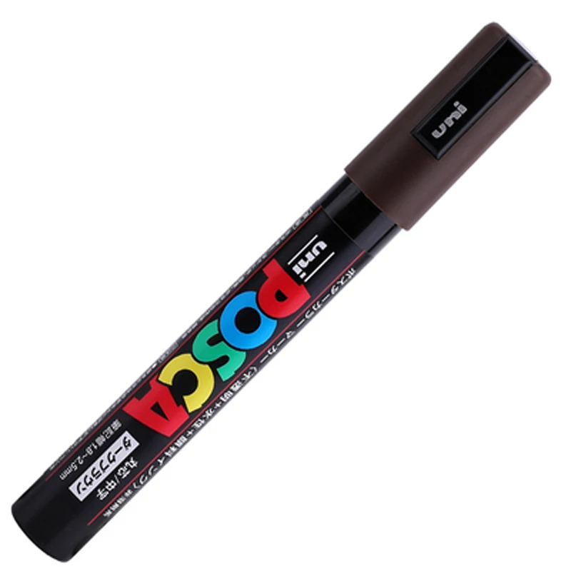 6/15 шт Uni Posca PC-5M Краска Маркер-средний Tip-1.8mm-2.5mm 17 цветов - Цвет: 6pcs Brown