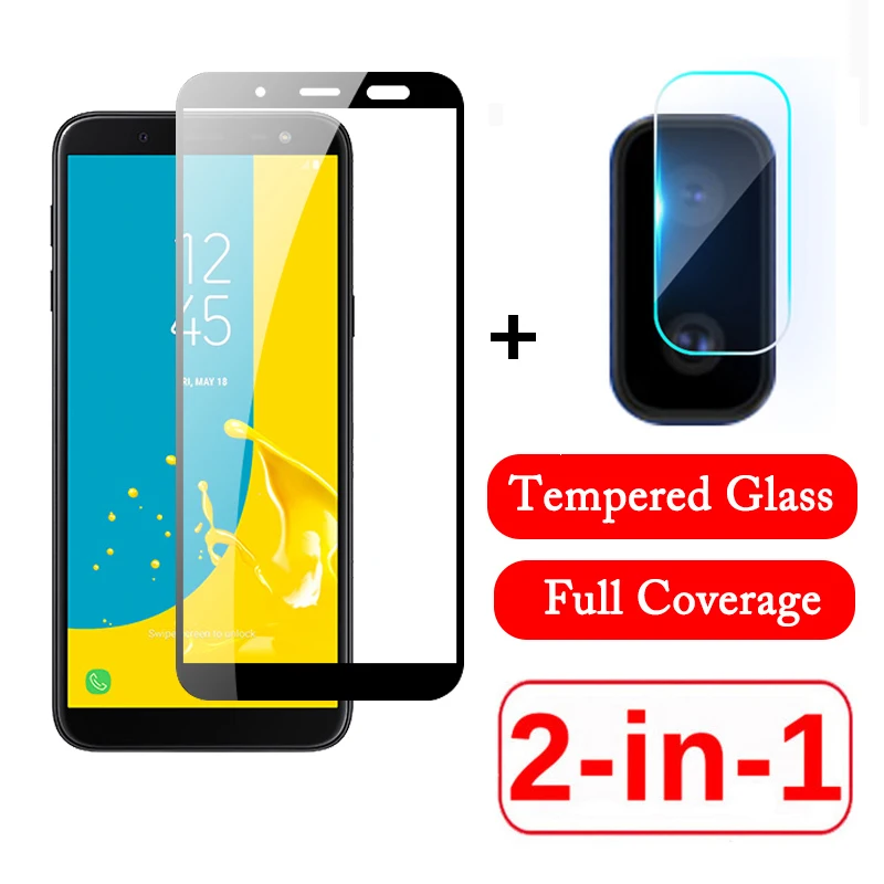 2 в 1 Защитное стекло для объектива камеры Samsung Galaxy J6 Plus закаленное J4 защита экрана