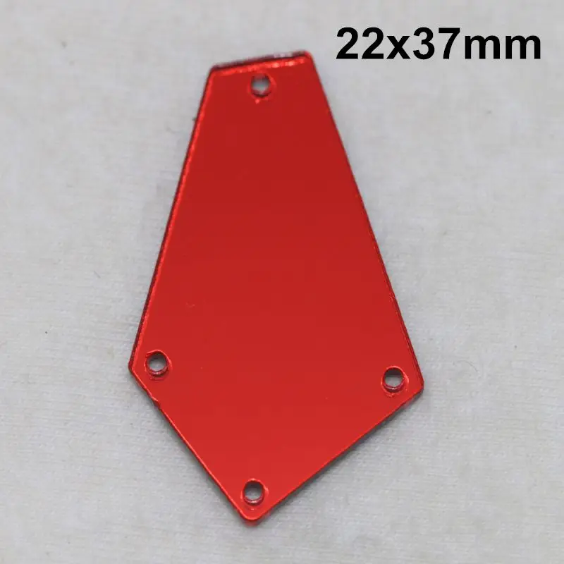 Светлый Сиам acryl ic зеркало пришить Стразы DIY Flatback зеркало акрил пришивные стразы с отверстиями для шитья - Цвет: A04-22x37
